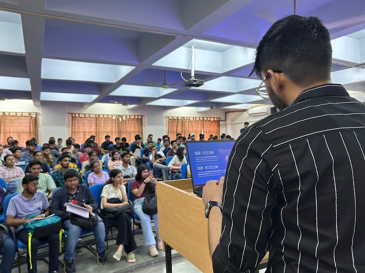 Students collaborating on a tech project